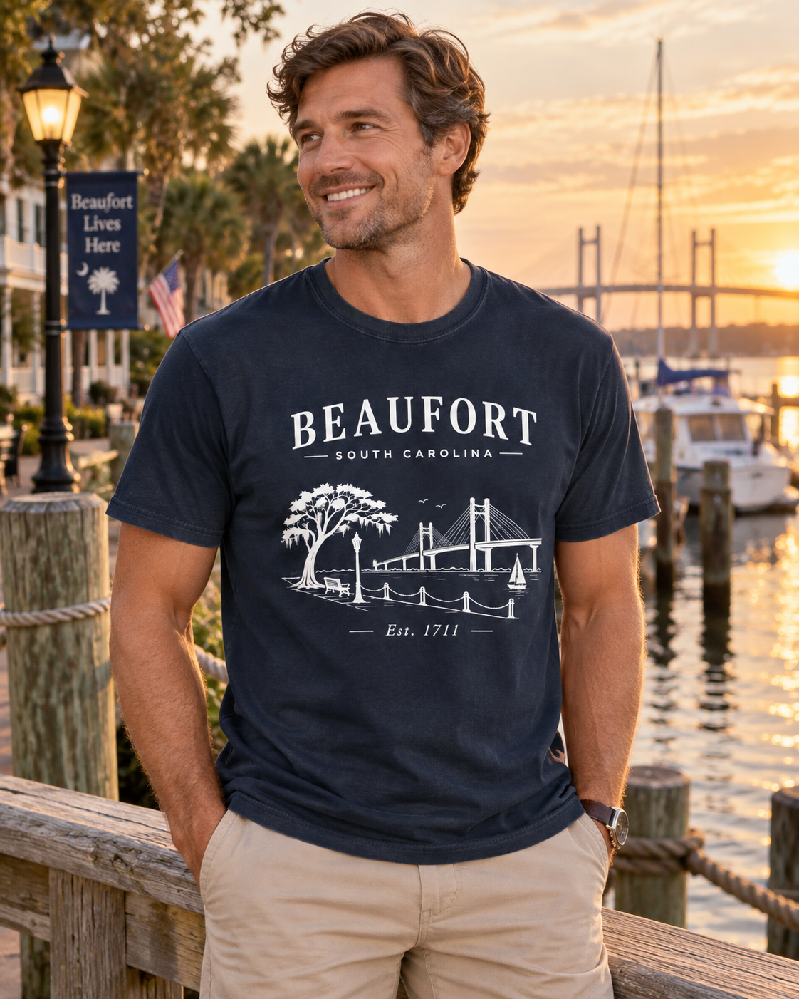 Carolina Forever — Beaufort Est. 1711 Tee
