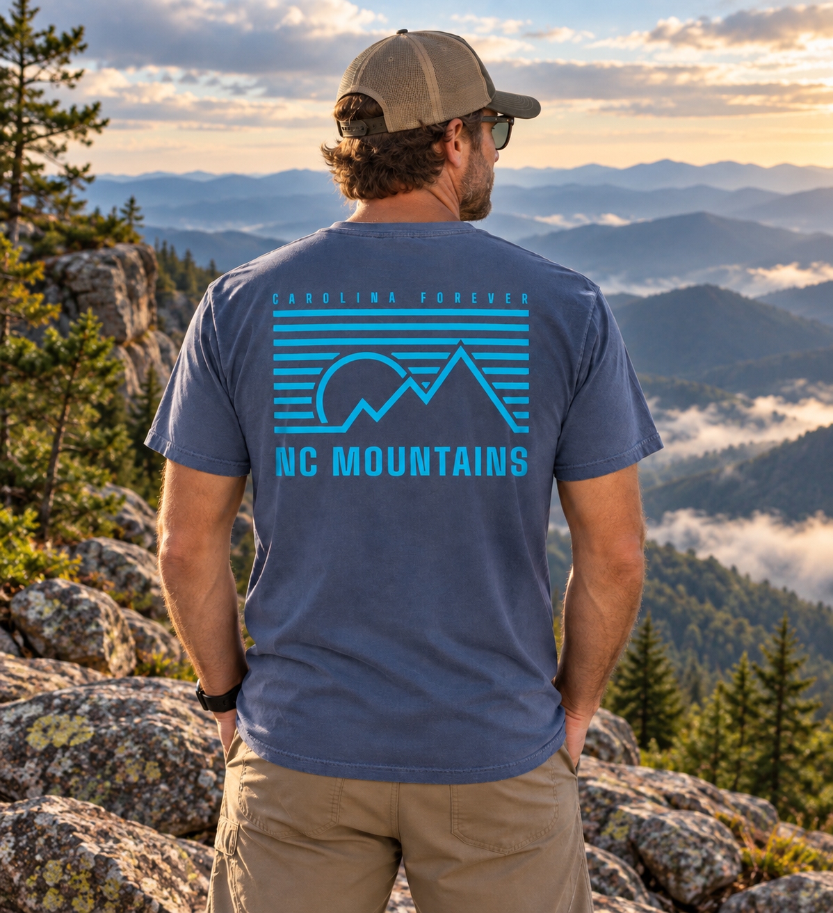 Carolina Forever - NC Mountains Pocket T-Shirt