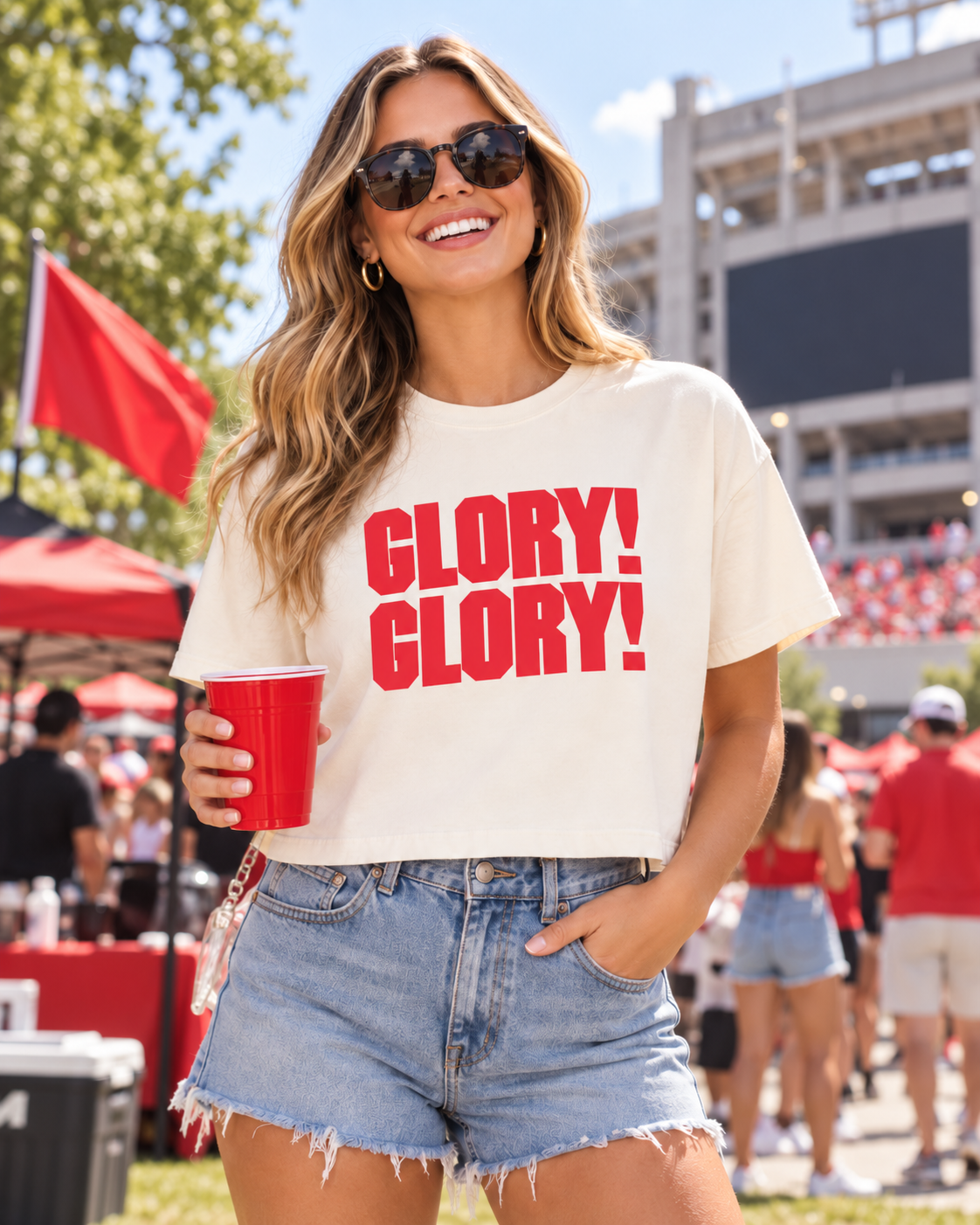Georgia Forever — Glory! Glory! Boxy Crop T-Shirt