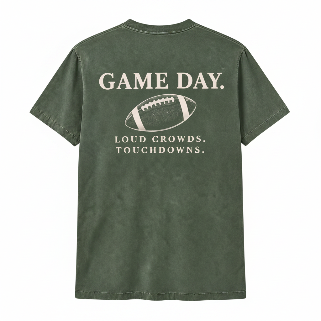 Game Day Loud Crowds Touchdowns T Shirt - olive Comfort Colors square product photo