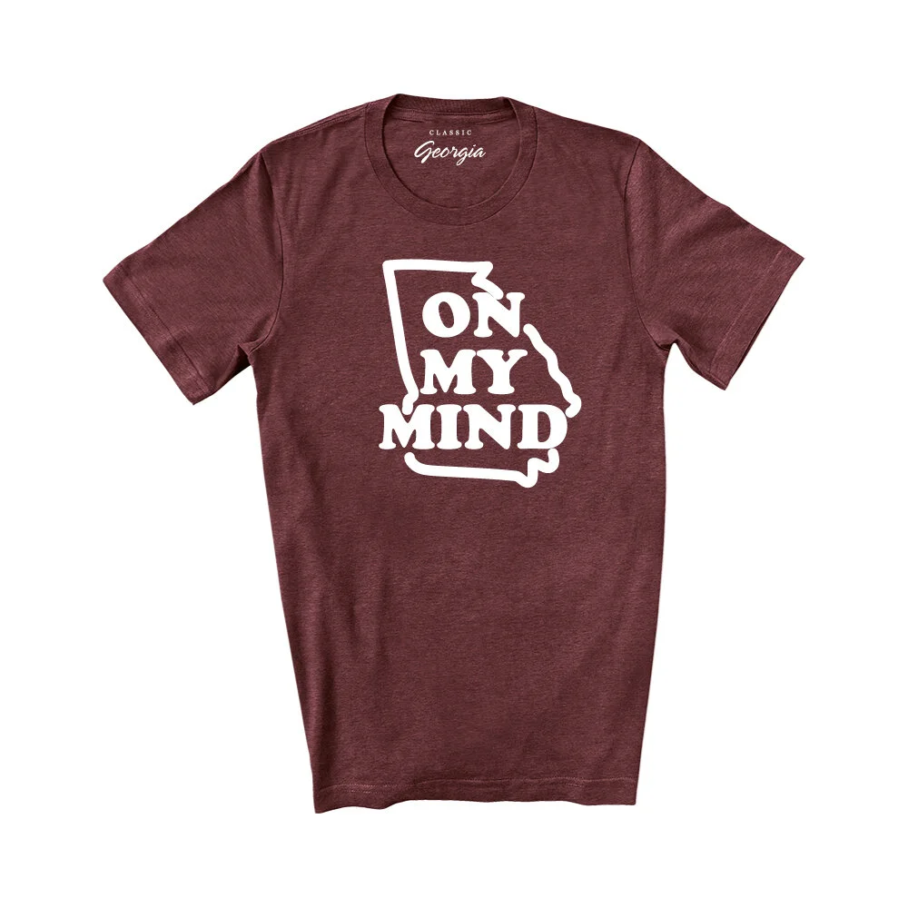Georgia Forever On My Mind Tee in Heather Maroon